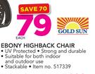 Gold Sun Ebony Highback Chair-Each