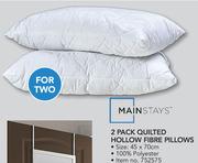 Mainstays 2 Pack Quilted Hollow Fibre Pillows-For 2