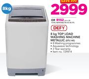 Defy 8Kg Top Load Washing Machine Metallic DTL145