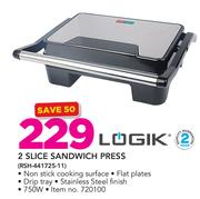 Logik 2 Slice Sandwich Press RSH-441725-11