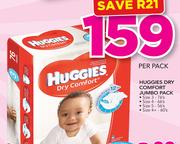 Huggies Dry Comfort Jumbo Pack(Size3 76's/Size4 66's/Size5 56's Or Size4+ 60's Pack)-Per Pack