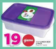 Gizmo 1.5Ltr Lunch Box-2 pack Per Set