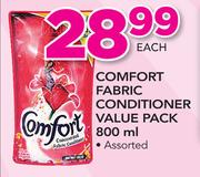Comfort Fabric Conditioner Value Pack-800ml Each