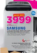 Samsung 13Kg Active Dual Wash Top Load Washing Machine WA13J5710SG F