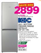 KIC 263Ltr Bottom Freezer Fridge Metallic KBF 525 1 ME