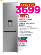 Defy 300Ltr Bottom Freezer Fridge Metallic DAC419