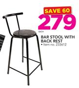 Bar Stool With Back Rest-Each