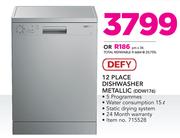 Defy 12 Place Dishwasher Metallic DDW176