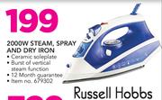 Russell Hobbs 2000W Steam, Spray & Dry Iron