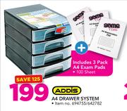 Addis A4 Drawer System Including 3 Pack A4 Exam Pads