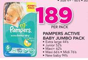 Pampers Active Baby Jumbo Pack-Per Pack 