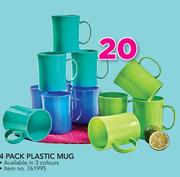 4 Pack Plastic Mug