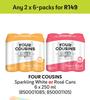 Four Cousins Sparkling White Or Rose Cans-For Any 2 x 6 x 250ml