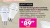 Lightworx 7W A60 Rechargeable LED Bulb B22 & E27 (Cool Or Warm White)-Each