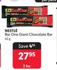Nestle Bar One Giant Chocolate Bar-For 2 x 42g