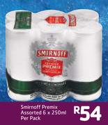 Smirnoff Premix Assorted-6x250ml