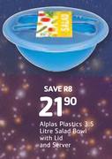 Alplas Plastics 3.5Ltr Salad Bowl With Lid & Server
