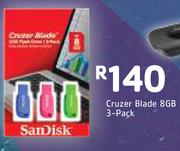 SanDisk 8GB Cruzer Blade-3's Per Pack