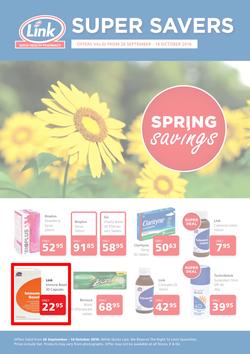 Link Pharmacy : Spring Savings (26 Sep - 14 Oct 2016), page 1