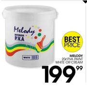 Melody 20Ltr PVA Paint White Or Cream