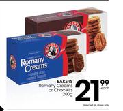 Bakers Romany Creams Or Choc Kits-200g Each