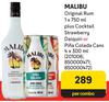 Malibu Original Rum 750ml Plus Cocktail Strwaberry Daiquiri Or Pina Colada Cans 4 x 300ml-Per Combo