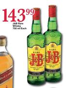 J&B Rare Whisky-750ml Each