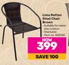 Lima Rattan Steel Chair Brown