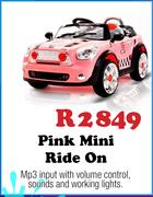 12V Pink mini ride on electric car - with remote contro