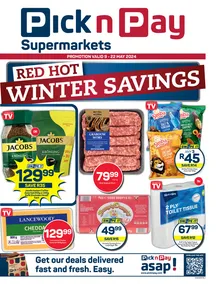 Pick n Pay Western Cape : Red Hot Winter Savings (09 May - 22 May 2024)