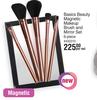 Basics Beauty Magnetic Makeup Brush & Mirror Set 6 Piece-Per Set