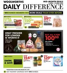 Woolworths Western Cape & Eastern Cape : Daily Difference (08 April -  21 April 2024)