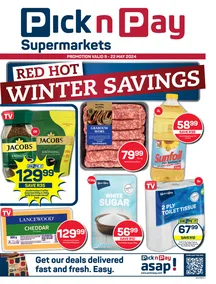 Pick n Pay Eastern Cape : Red Hot Winter Savings (09 May - 22 May 2024)