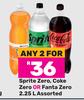 Sprite Zero, Coke Zero Or Fanta Zero Assorted-For Any 2 x 2.25L