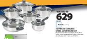 Mainstays 12 Piece Stainless Steel Cookware Set