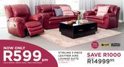 Grafton Everest Stirling 3 Piece Leather Airs Lounge Suite