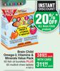 Brain Child Omega-3,Vitamins & Minerals Value Pack 60 Fish Oil Burstlets Plus 60 Multivit Chew Tab-P