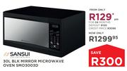 Sansui 30Ltr BLK Mirror Microwave Oven SMO3003D