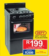 Defy 3 Plate Plug In Stove