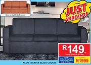 Aldo 3 Seater Black Couch