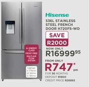 Hisense 536ltr Stainless Steel French Door H720FS-WD
