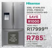 Hisense 536L Stainless  Steel French Door H720FS-WD