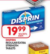 Disprin Regular/Extra Strength Tablets-16's/24's Each
