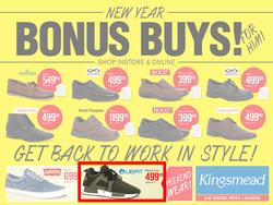 Kingsmead Shoes : New Year Bonus Buys (4 Jan - 31 Jan 2017), page 1