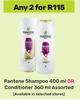 Pantene Shampoo 400ml Or Conditioner 360ml Assorted-For Any 2