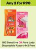 Bic Sensitive Or Pure Lady Disposable Razors 4+2 Free-For Any 2
