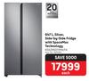 Samsung 647L Silver, Side By Side Fridge With Space Max Technology RS62R5011M9/FA