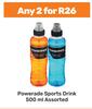 Powerade Sports Drink Assorted-For Any 2 x 500ml