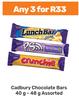 Cadbury Chocolate Bars Assorted-For Any 3 x 40g-48g