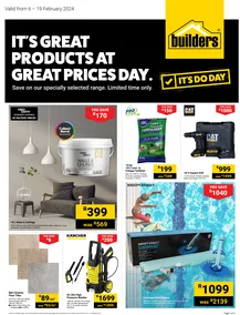 Builders : It's Great Products At Great Prices Day (06 February - 19 February 2024)